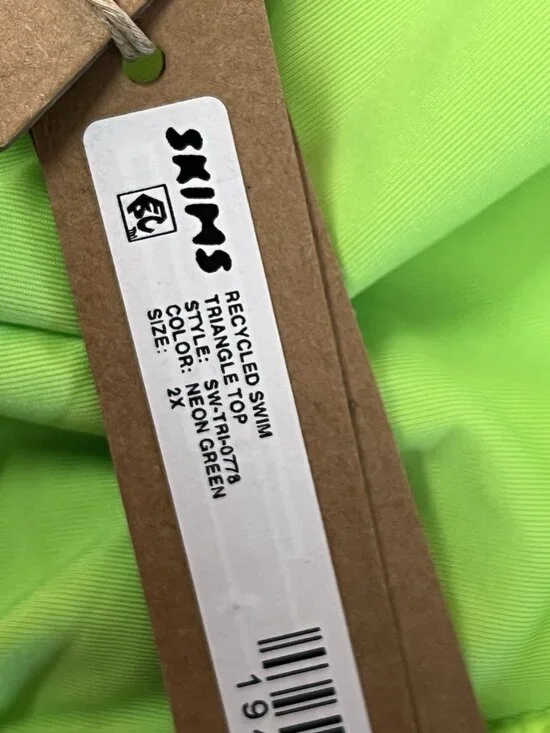 SKIMS Neon Lime Triangle Bikini Top - Picture 6 of 8